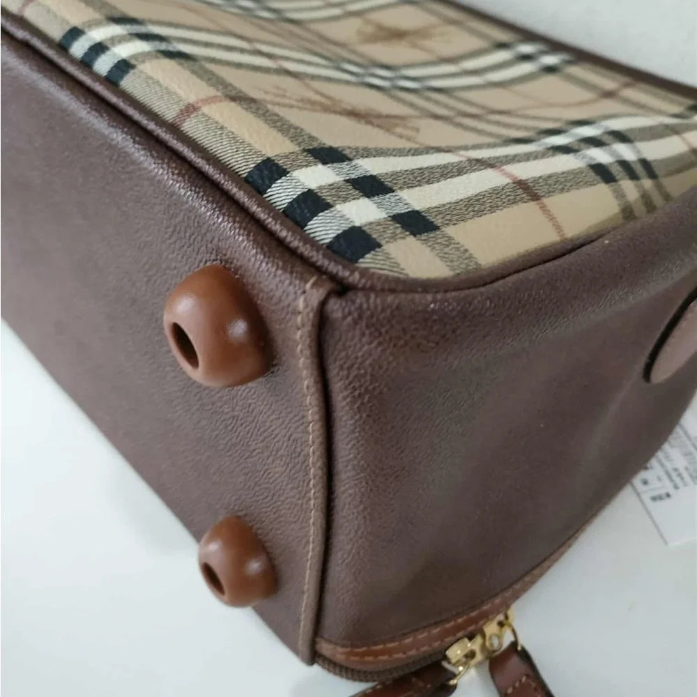 Burberry Tan and Brown Plaid Briefcase
